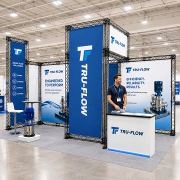 Portable truss reconfigurable exhibition stand