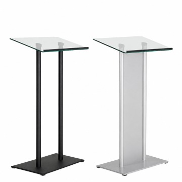 Modern Steel & Glass Podium - Black or Grey finish