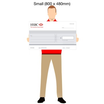 Small Promotional Bank Cheque  - 800mm x 480mm