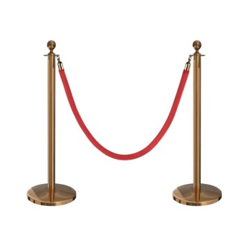 Gold Barrier Post Pair With Rope