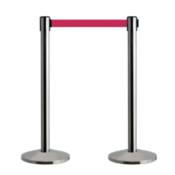 Pair of 2.3m Economy QueueWay Retractable Barriers - Silver Post