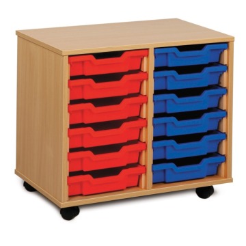 Shallow 12 Tray Beech Storage