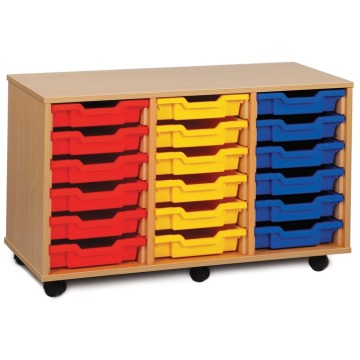 Shallow 18 Tray Beech Storage