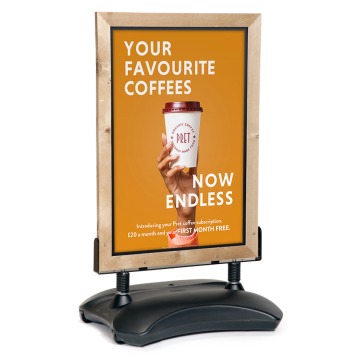 Robust Wooden Framed Pavement Sign