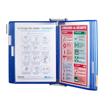 Tarifold A4 Wall Mounted Flip File Display - Blue