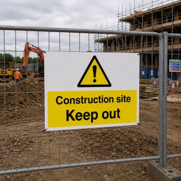 Danger Construction Site Keep Out Safety Signs - Pack of 6 | Correx | Foamex | Dibond | Vinyl