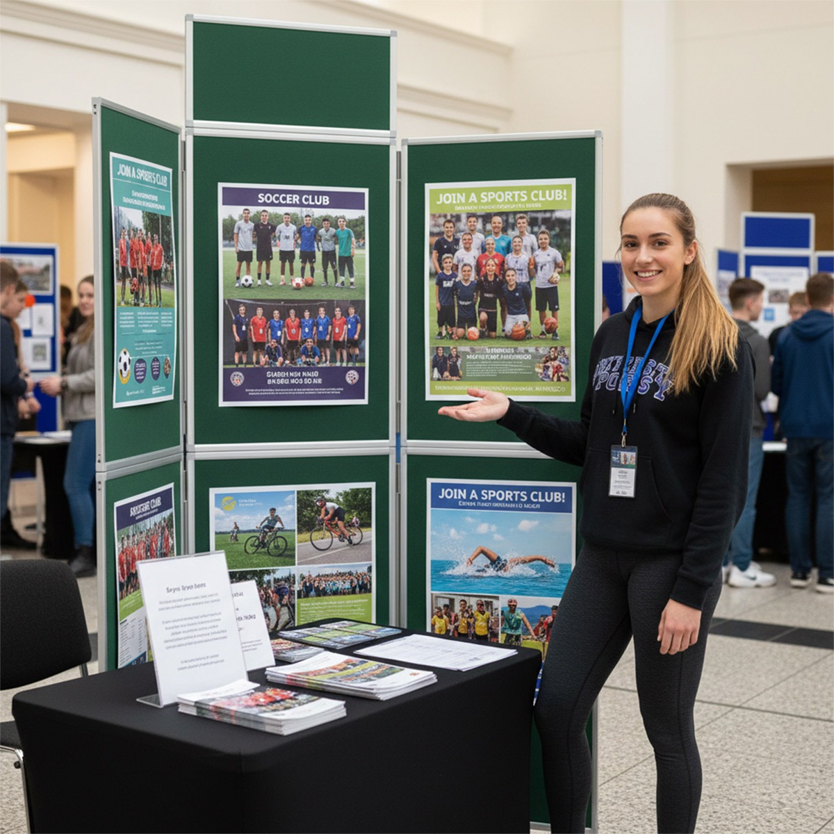 6 Panel Folding Display Board - Aluminium Frame