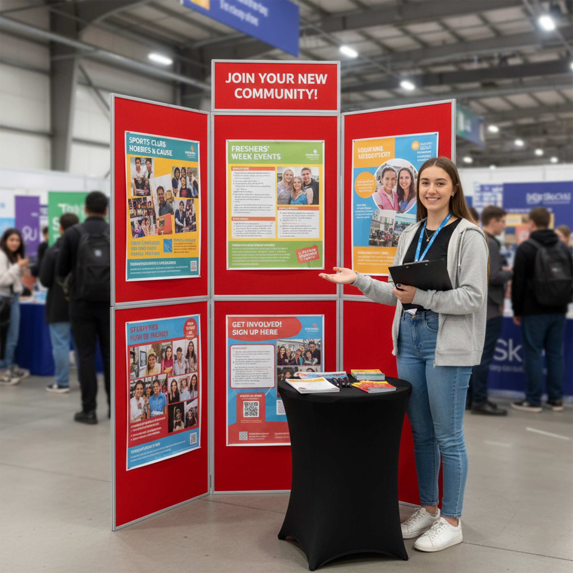 6 Panel Folding Display Board - Plastic Frame