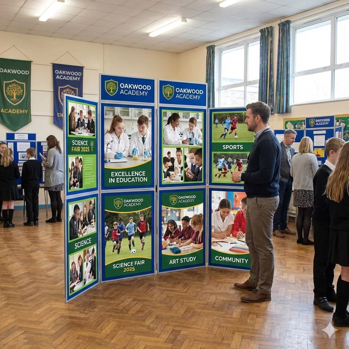 8 Panel Folding Display Board - Plastic Frame