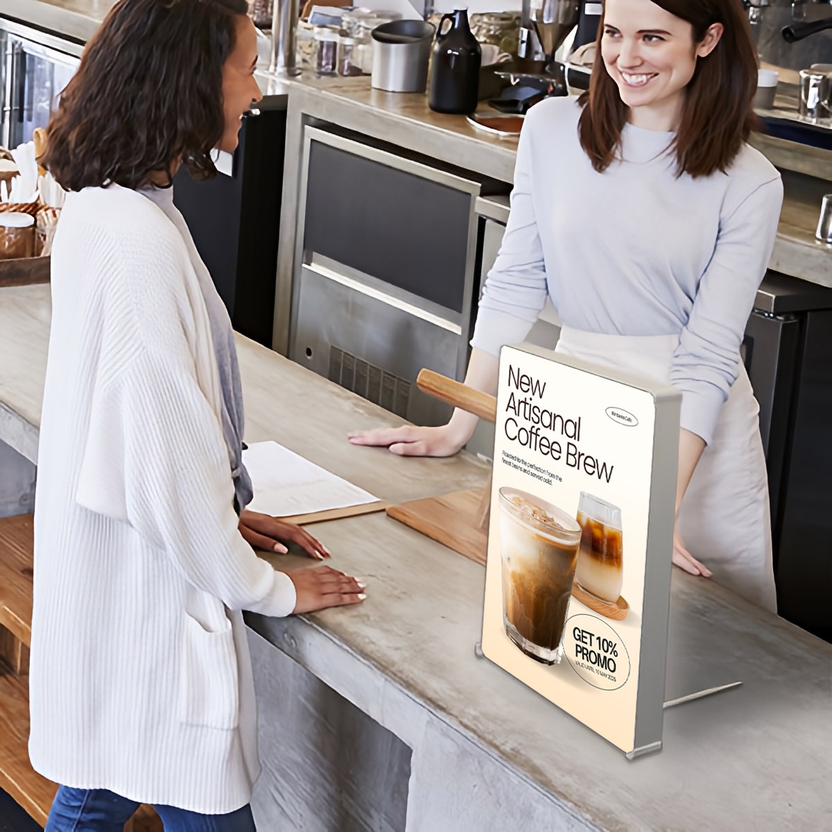 Tabletop Freestanding LED Backlit SEG Lightbox - A4-A1