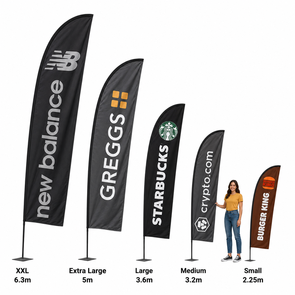 Economy Fibreglass Feather Flags 2.25m