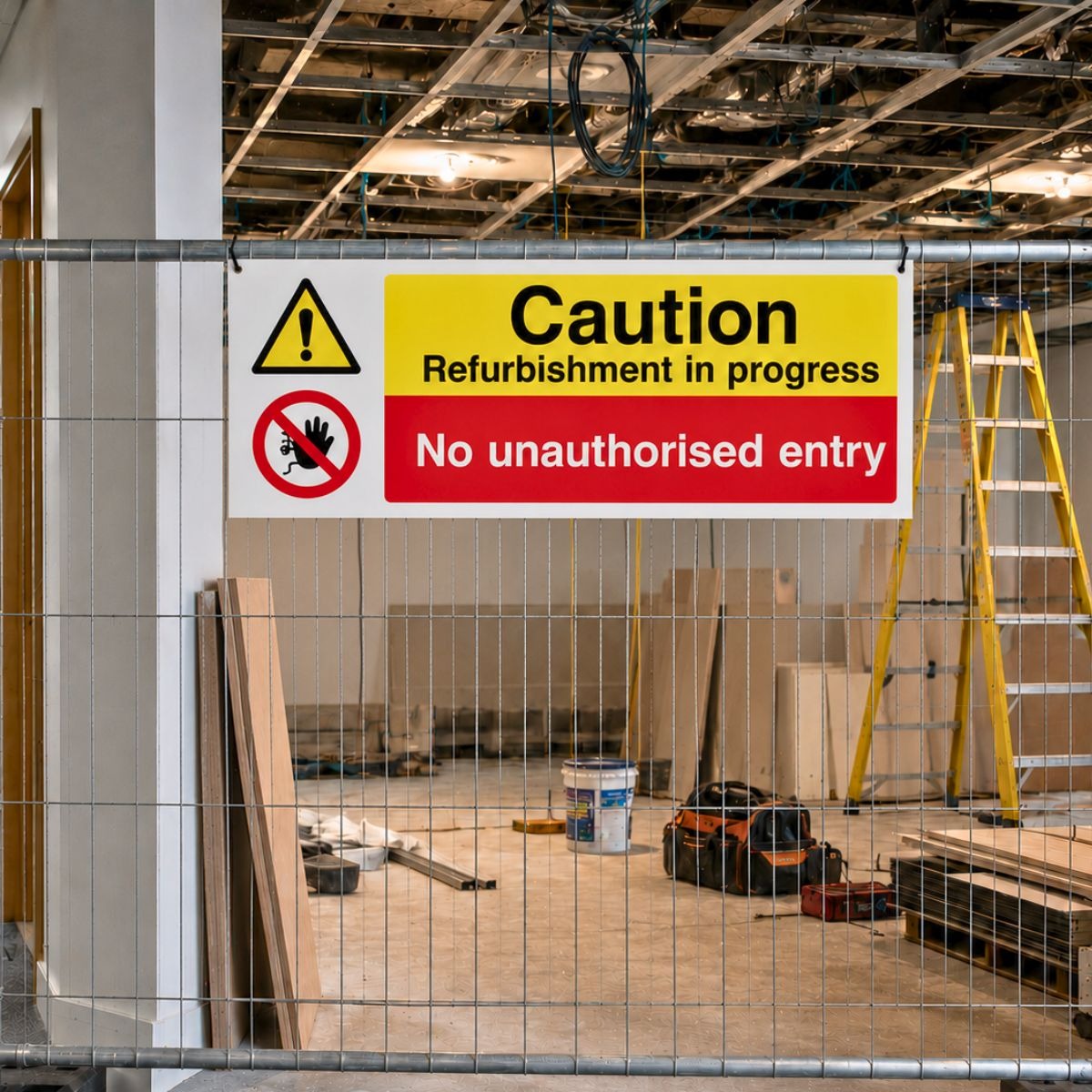 Refurbishment in Progress - Pack of 6 | Correx | Foamex | Dibond | Vinyl