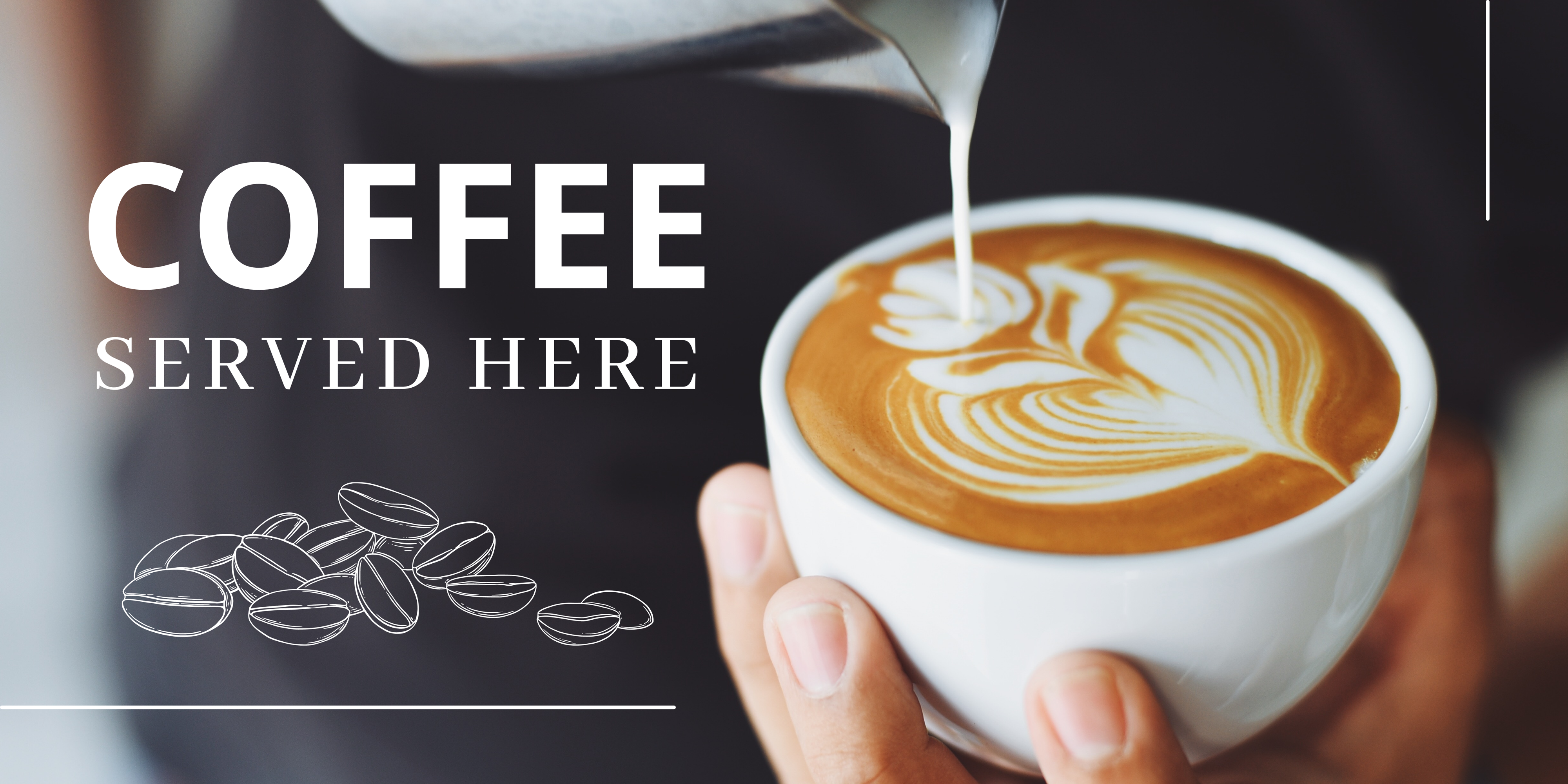 Coffee Served Here - Banner 144
