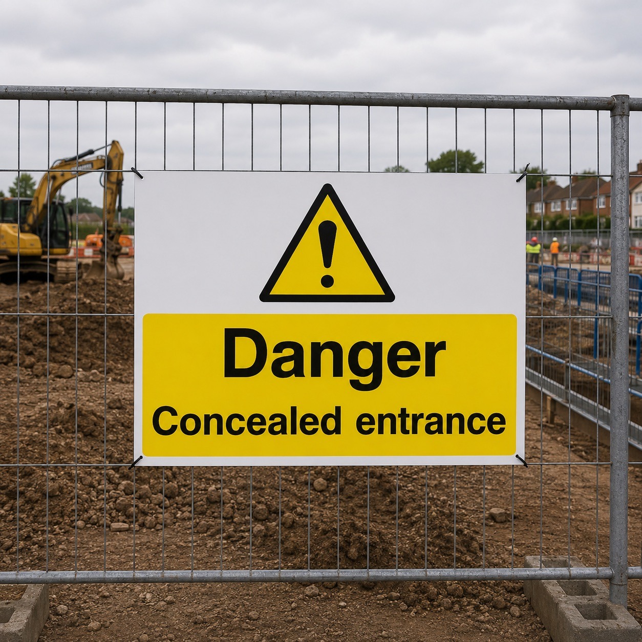 Danger Concealed Entrance Safety Signs - Pack of 6 | Correx | Foamex | Dibond | Vinyl