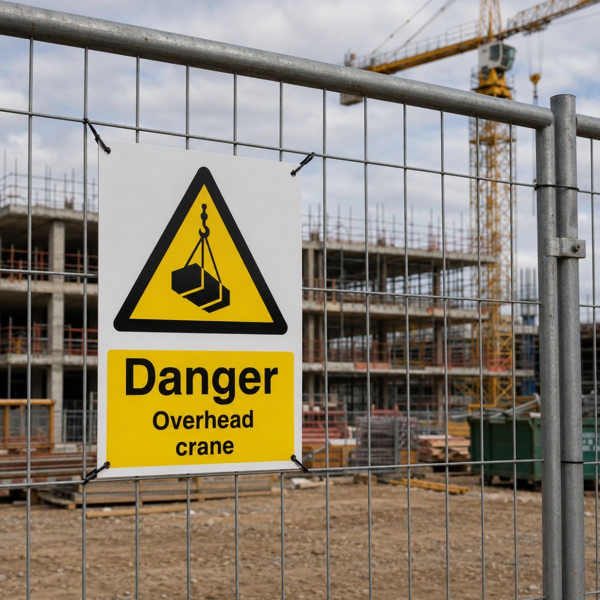 Danger Overhead Crane Signs - Pack of 6 | Correx | Foamex | Dibond | Vinyl