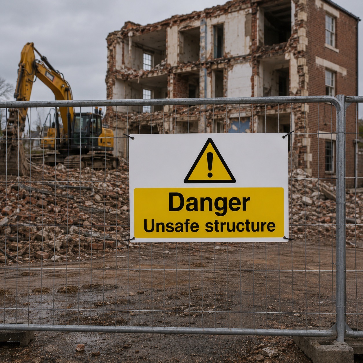 Danger Unsafe Structure Safety Signs - Pack of 6 | Correx | Foamex | Dibond | Vinyl