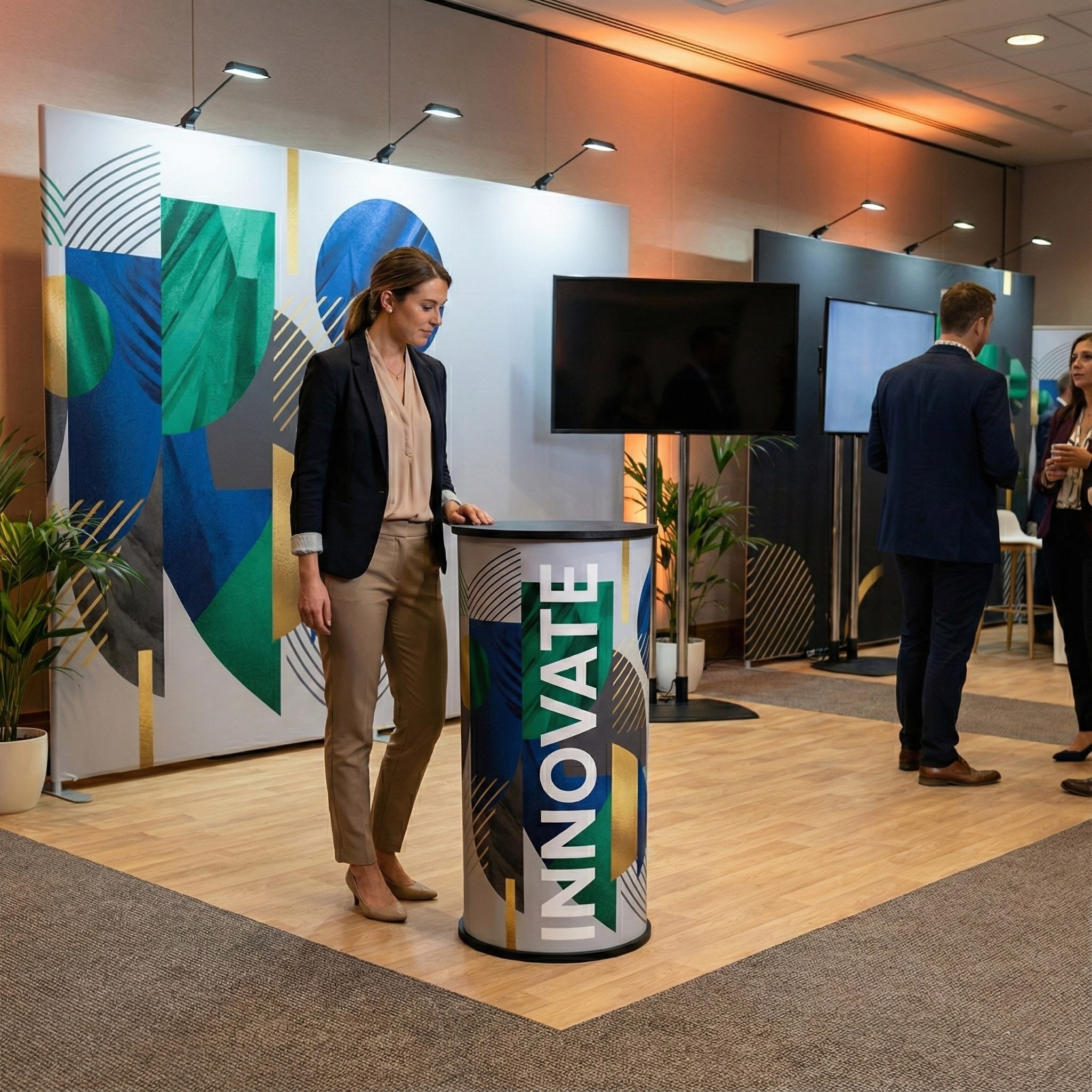 Round Promotional Counter Plinth