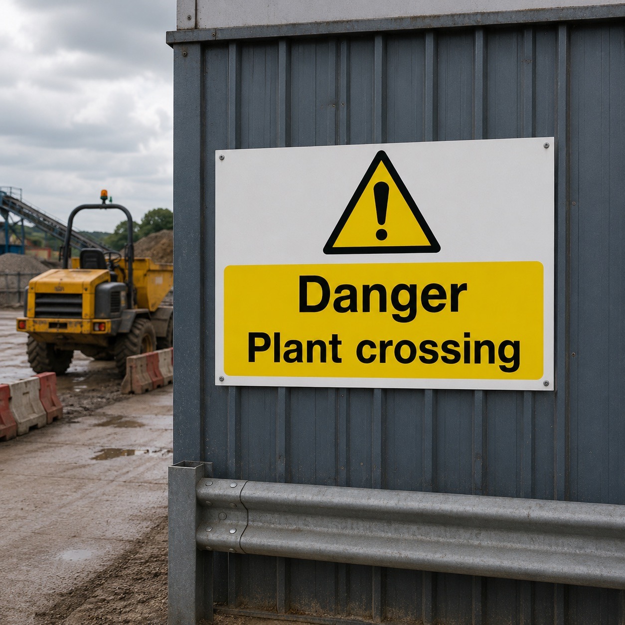 Danger Plant Crossing Safety Signs - Pack of 6 | Correx | Foamex | Dibond | Vinyl