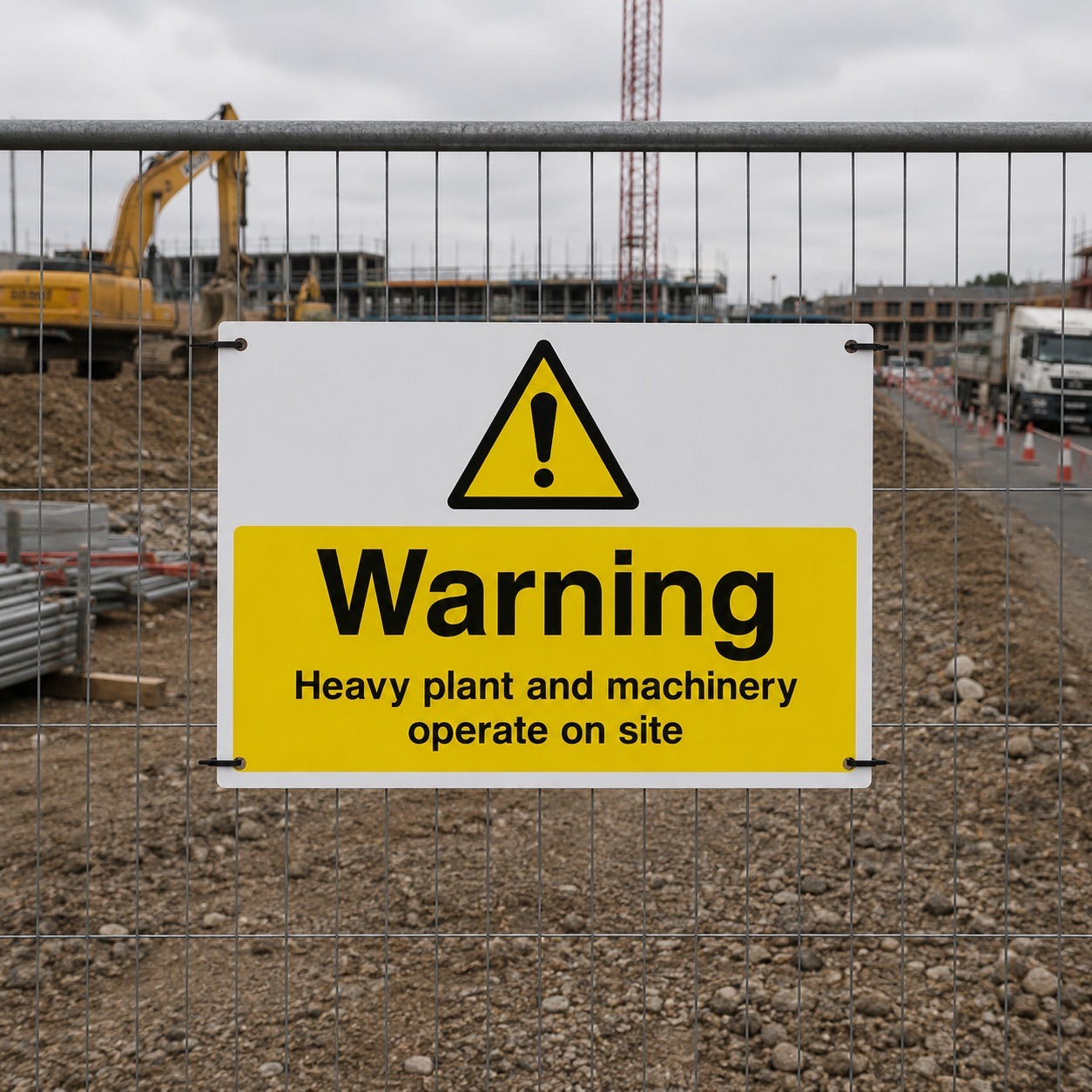 Warning Heavy Plant and Machinery Safety Signs - Pack of 6 | Correx | Foamex | Dibond | Vinyl