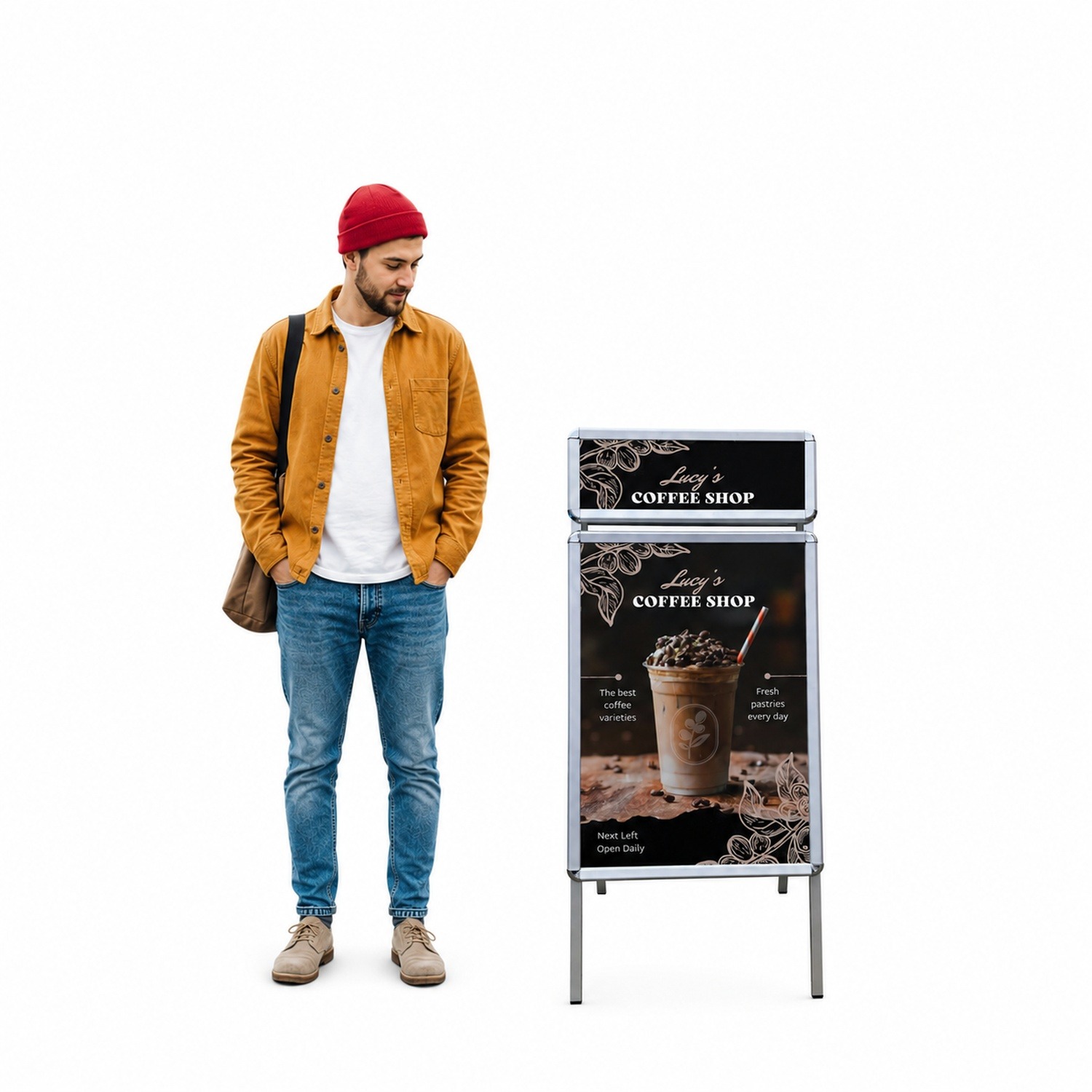 A1 A-Board Pavement Sign with Header