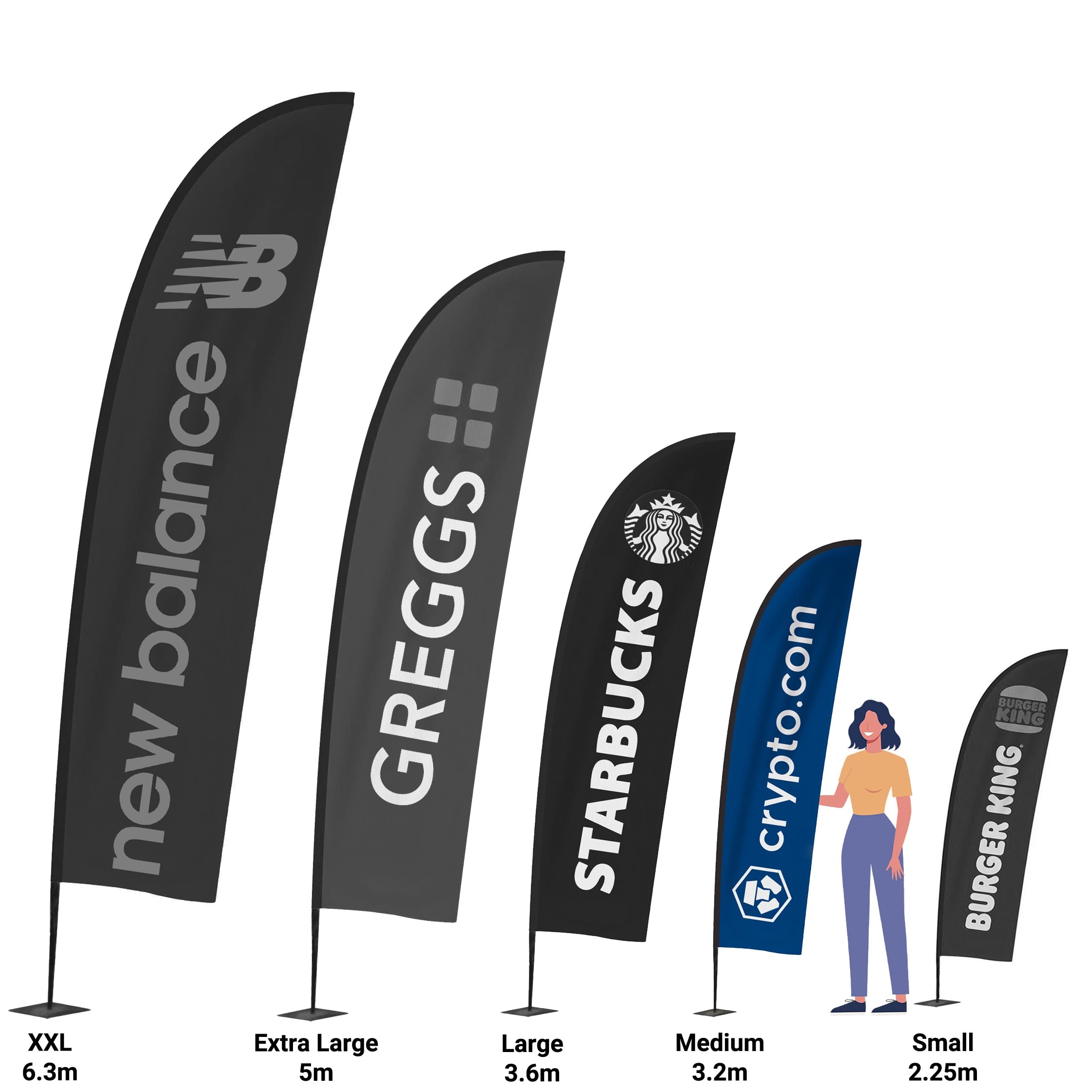 Economy Fibreglass Feather Flags 3.2m Replacement