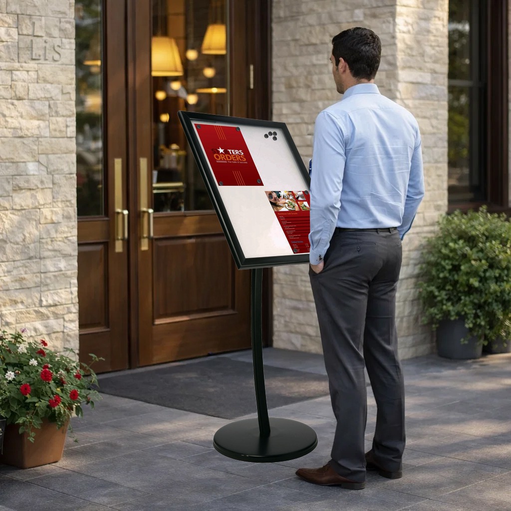 Outdoor Freestanding Magnetic Menu Case - 4 x A4