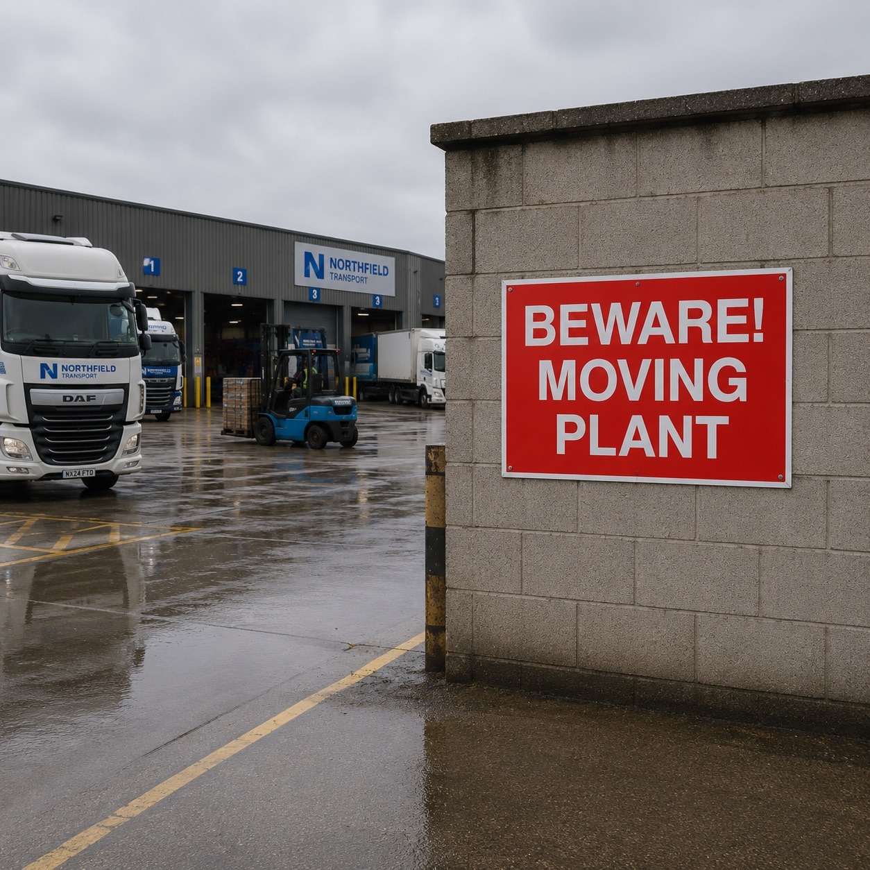 Beware Moving Plant Safety Signs - Pack of 6 | Correx | Foamex | Dibond | Vinyl