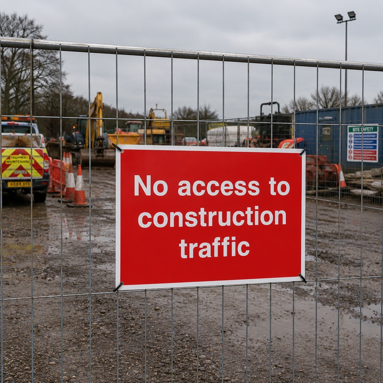 No Access to Construction Traffic Safety Signs - Pack of 6 | Correx | Foamex | Dibond | Vinyl