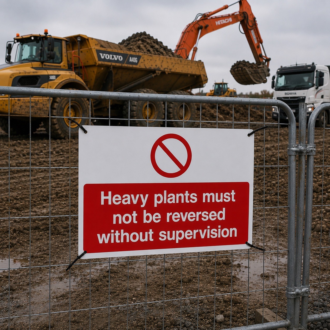 Heavy Plants Must Not Be Reversed Safety Signs - Pack of 6 | Correx | Foamex | Dibond | Vinyl