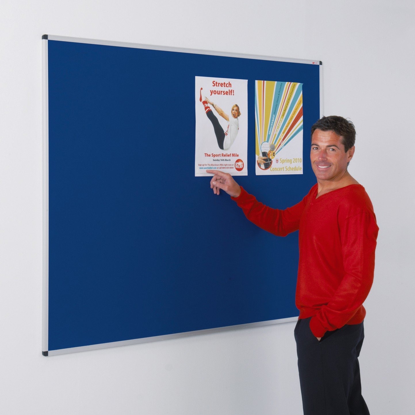 Clearance 1200mm x1200mm Aluminium Framed Felt Notice Board