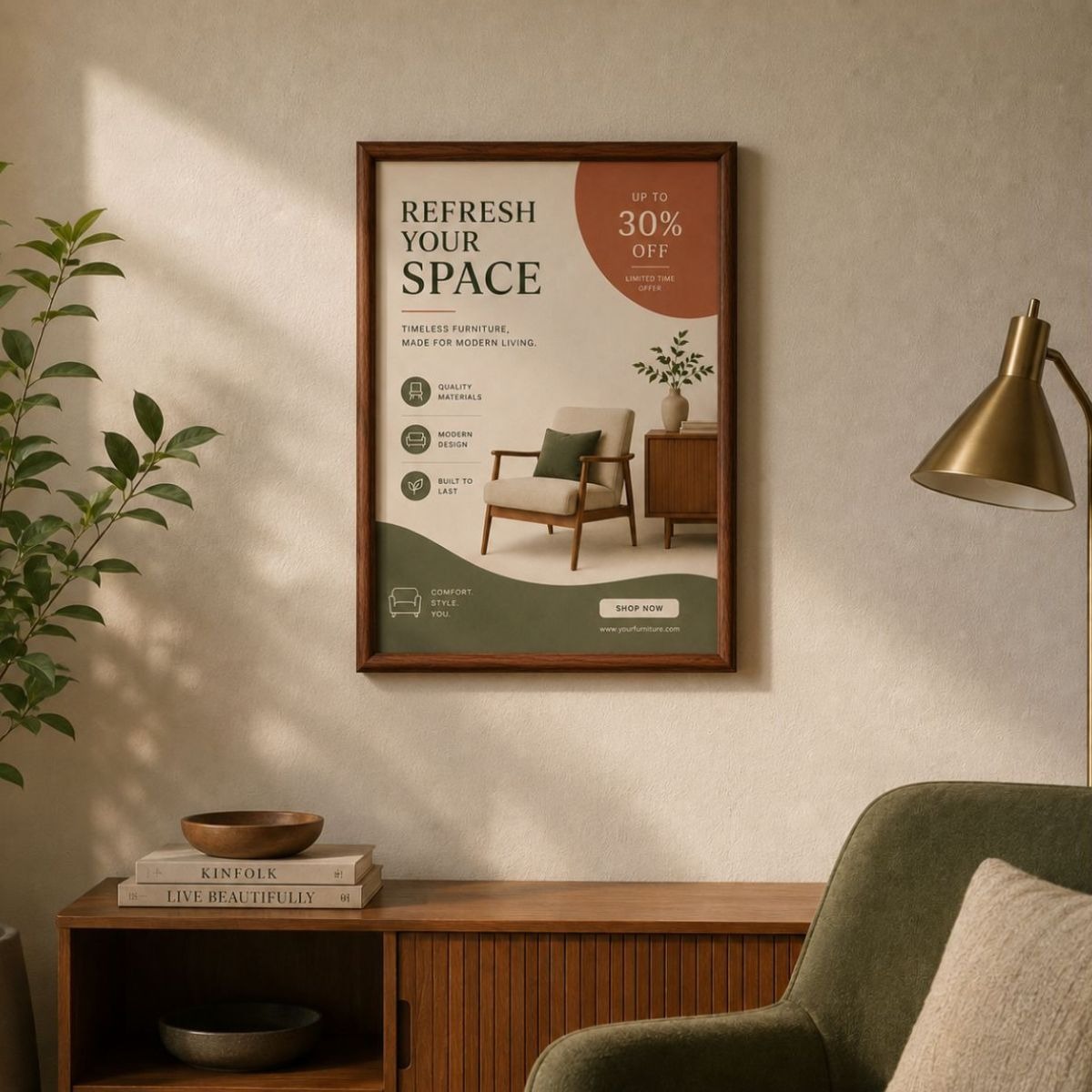 Wood Effect Poster Snap Frame - 25mm Profile