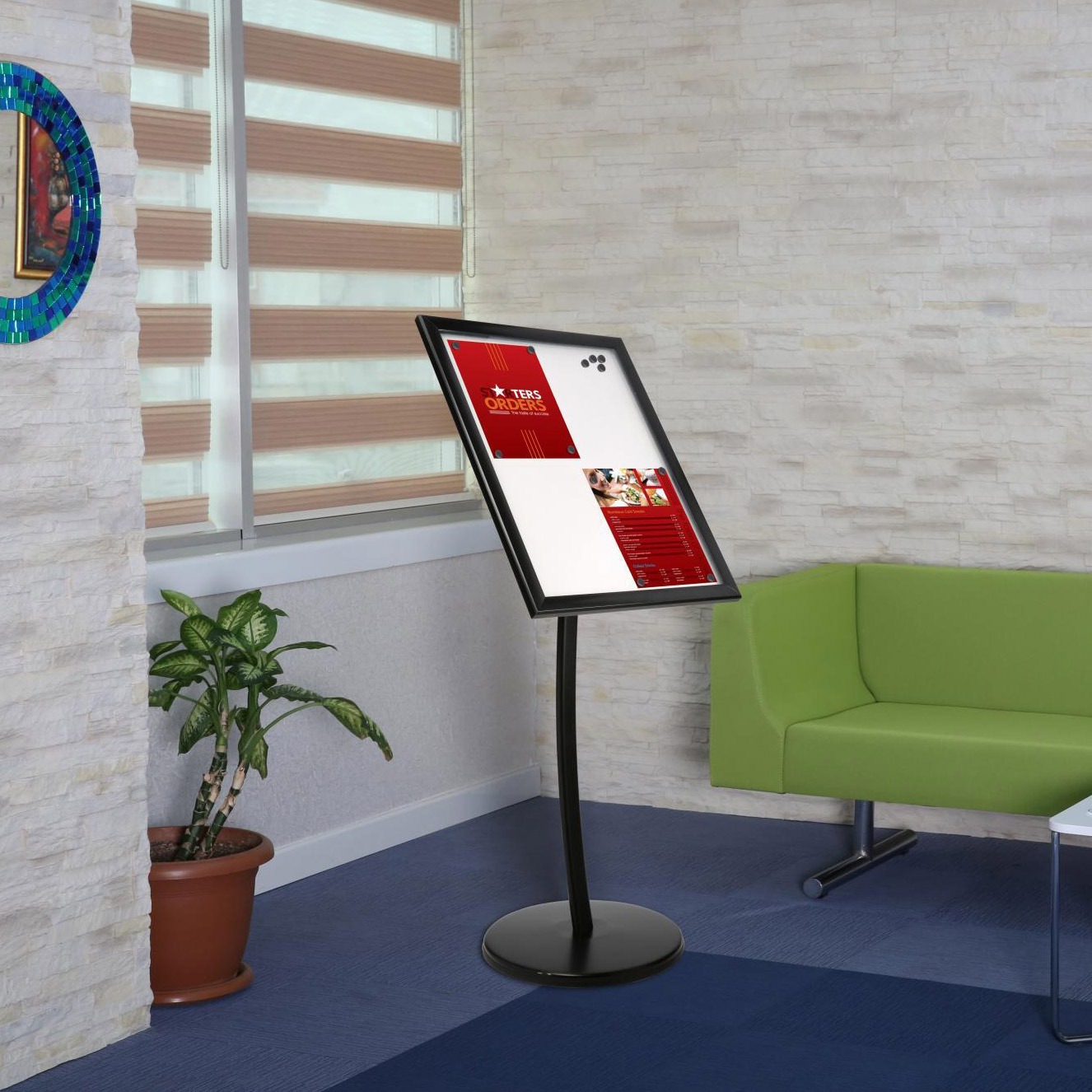 Outdoor Freestanding Magnetic Menu Case - 4 x A4