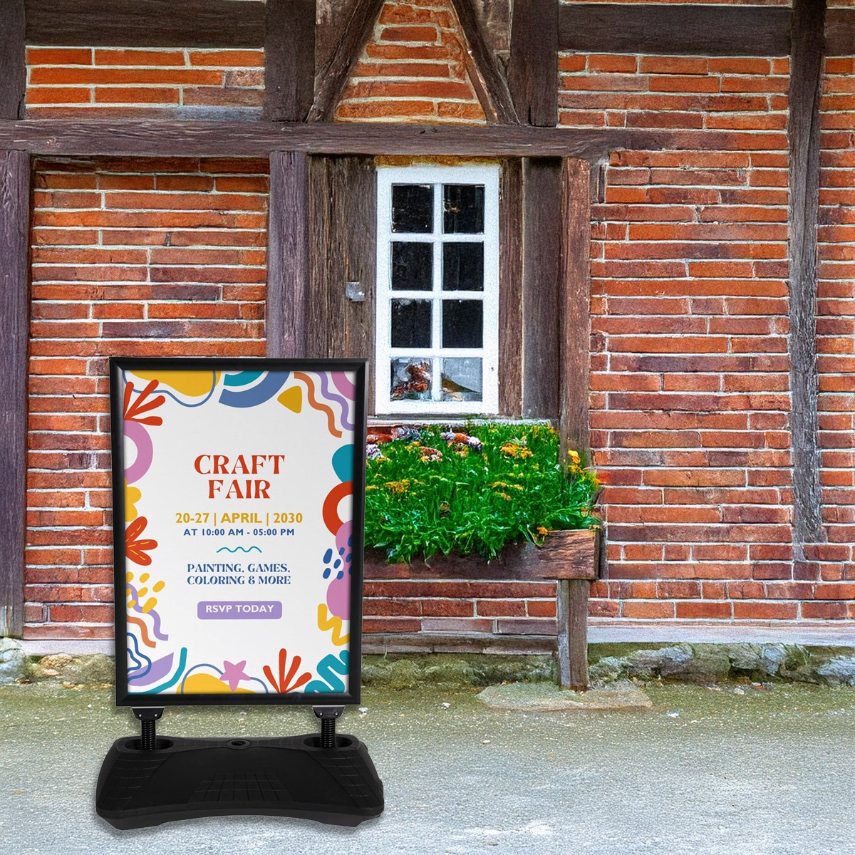Budget A1 Black Waterbase Windpro Go Pavement Sign