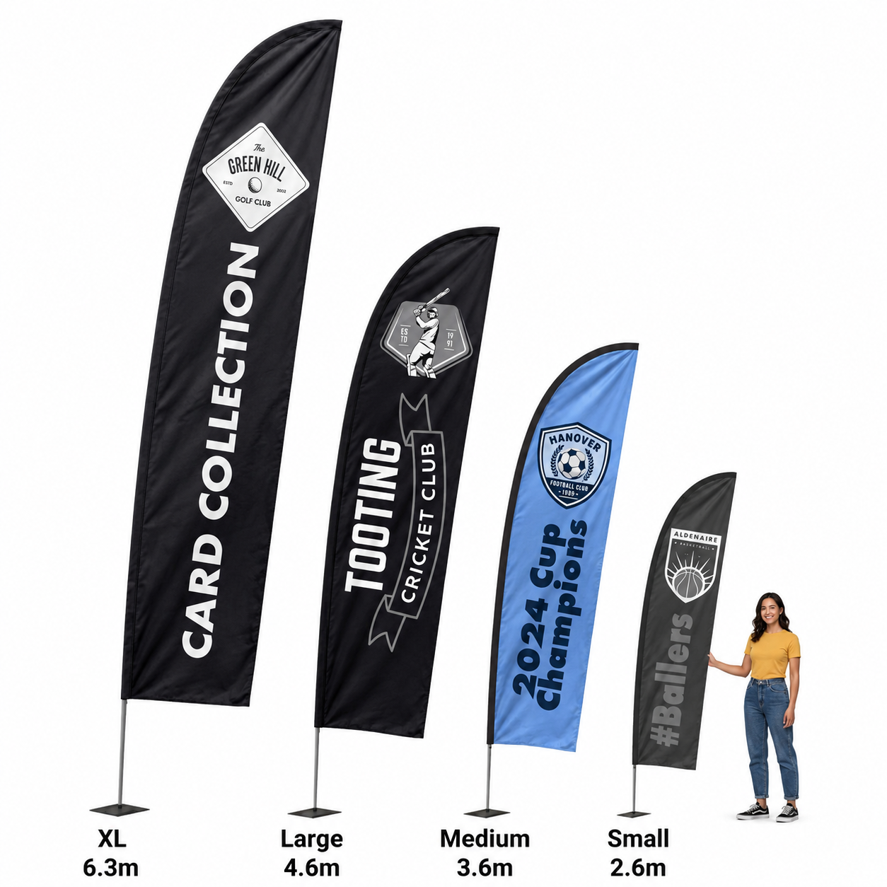 Premium 3.6m Medium Custom Printed Feather Flag