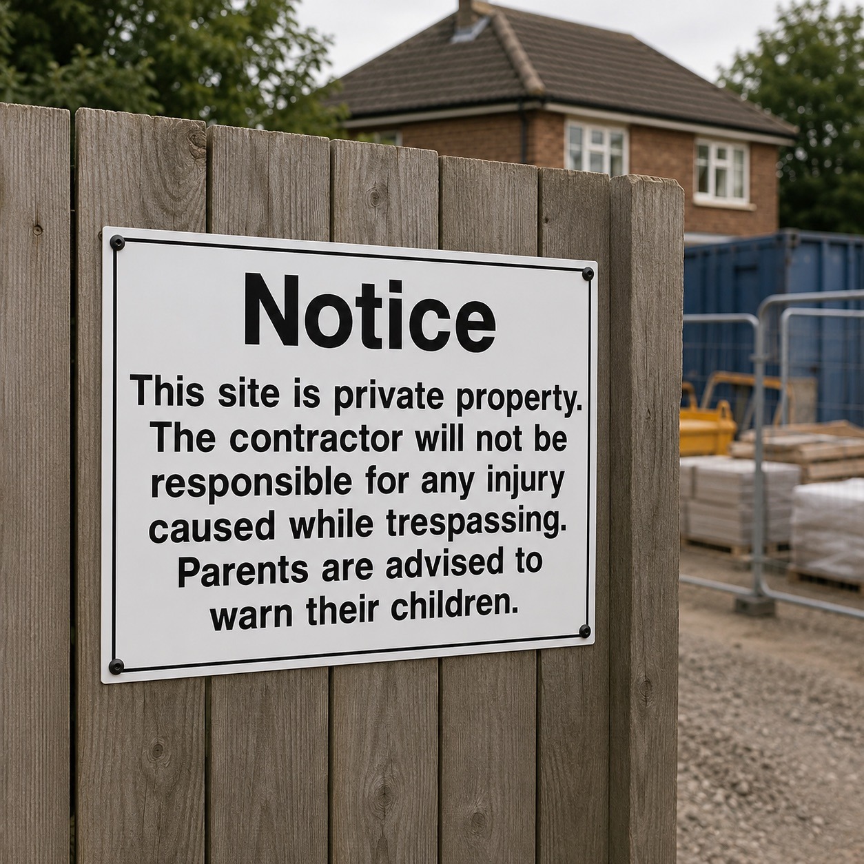 Notice this site is Private Property. - Pack of 6 | Correx | Foamex | Dibond | Vinyl