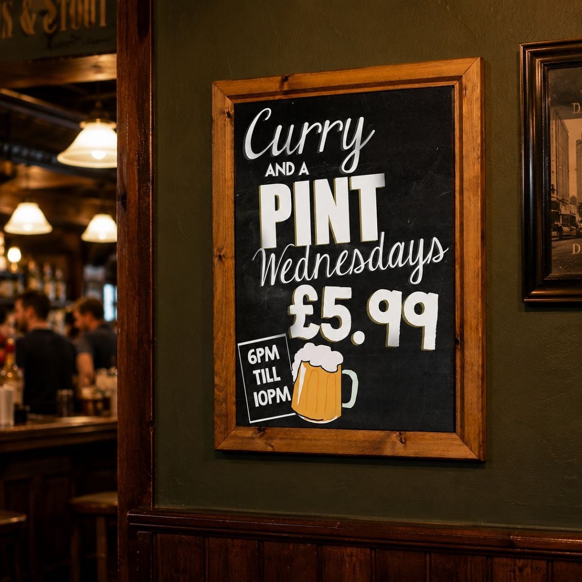 Wall Mounted Chalkboards - Chunky Frame