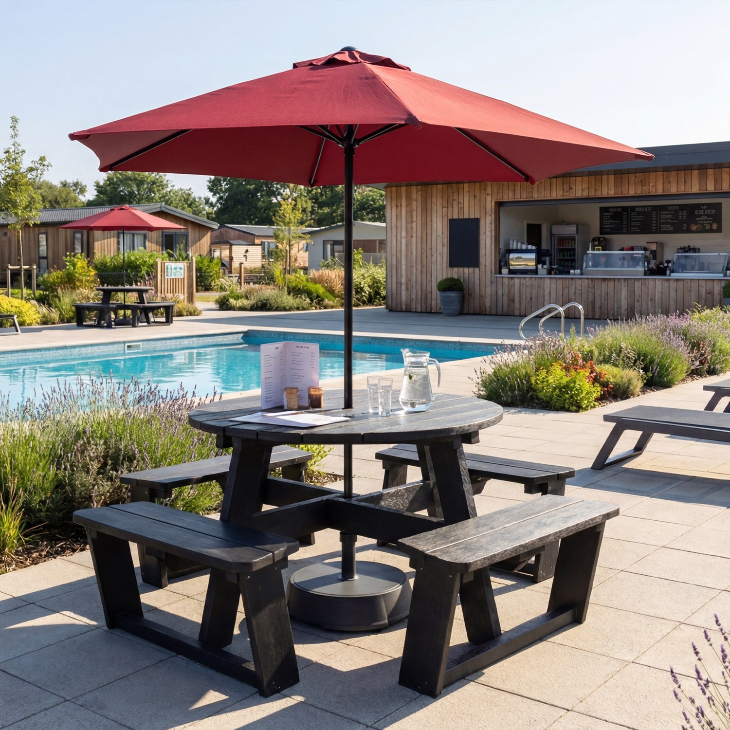 Premium Black Aluminium Framed Parasol