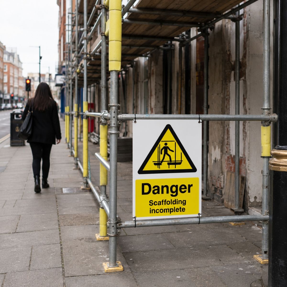 Danger Scaffolding Incomplete Signs - Pack of 6 | Correx | Foamex | Dibond | Vinyl