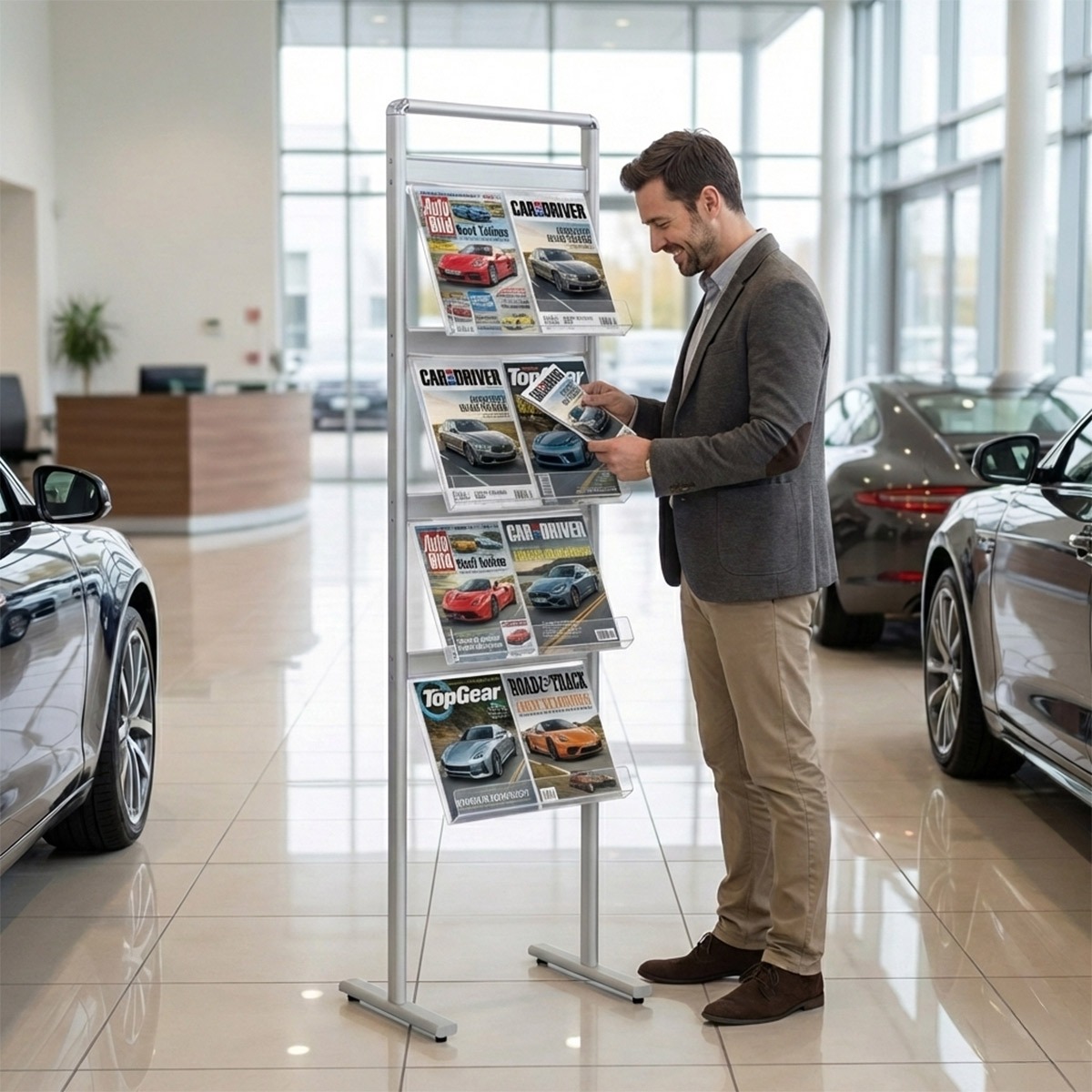 Communicator Floor Standing Brochure Holder Display | A4 or A3