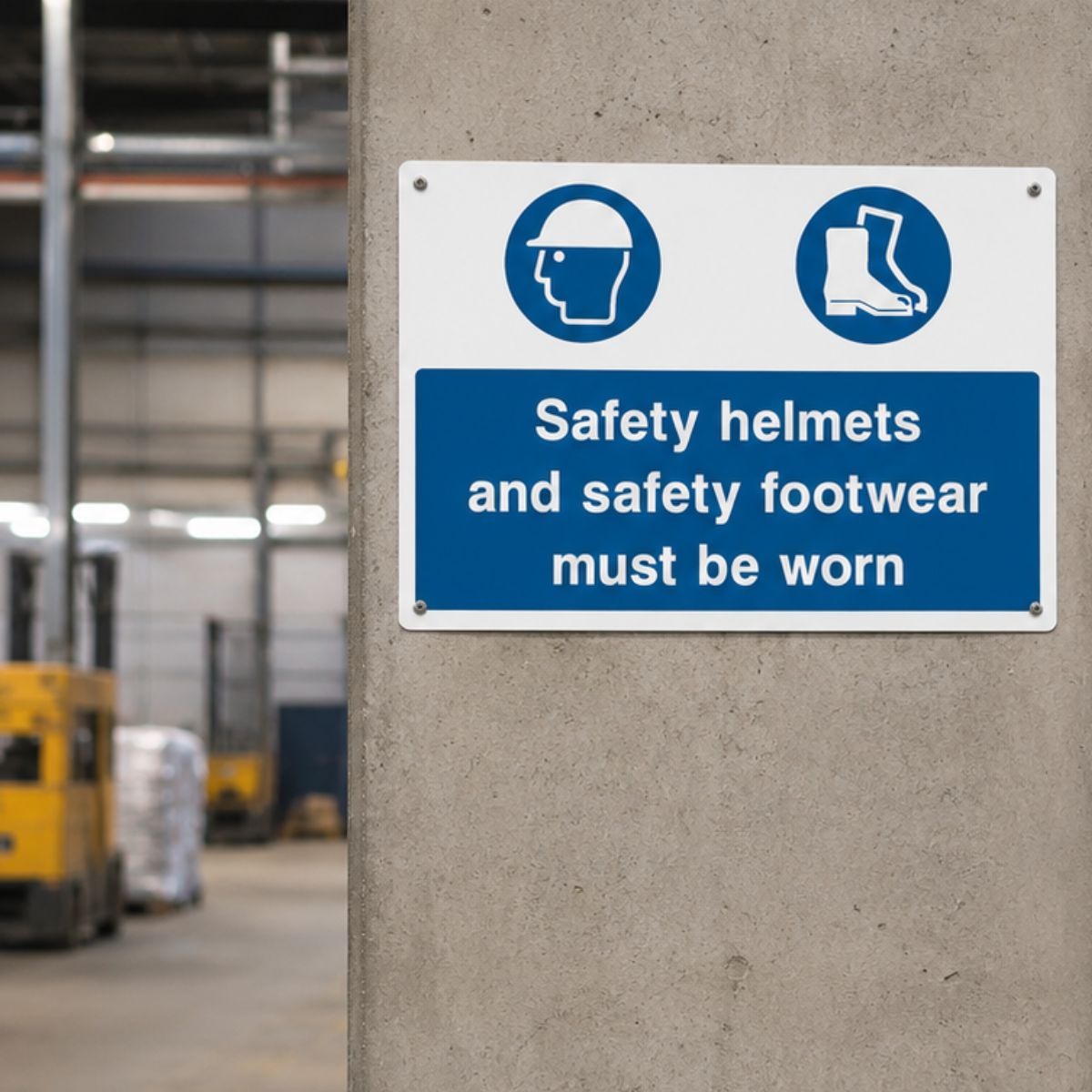 Please Wear a Hard Hat Signs - Pack of 6 | Correx | Foamex | Dibond | Vinyl