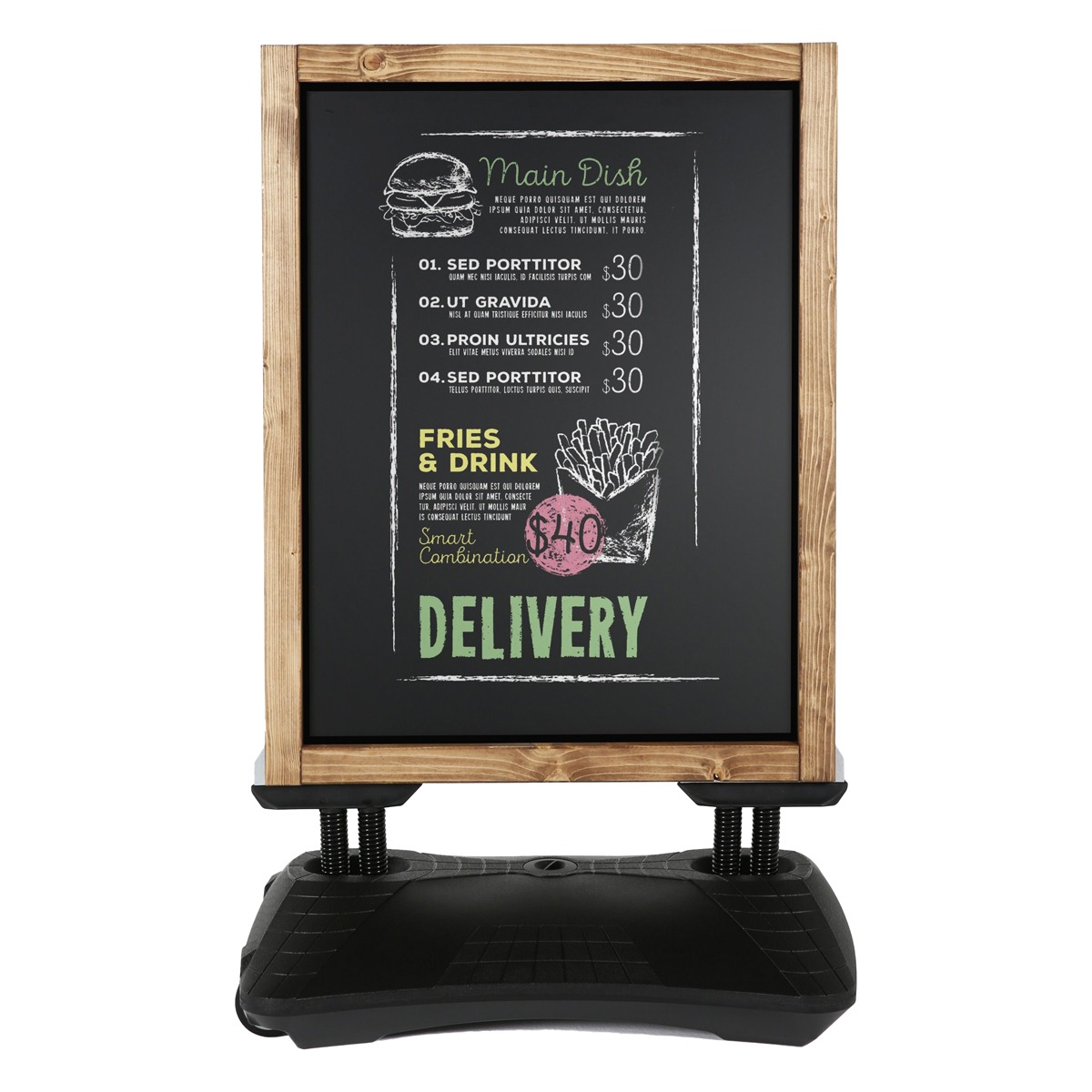 Economy Waterbase Chalkboard Pavement Sign