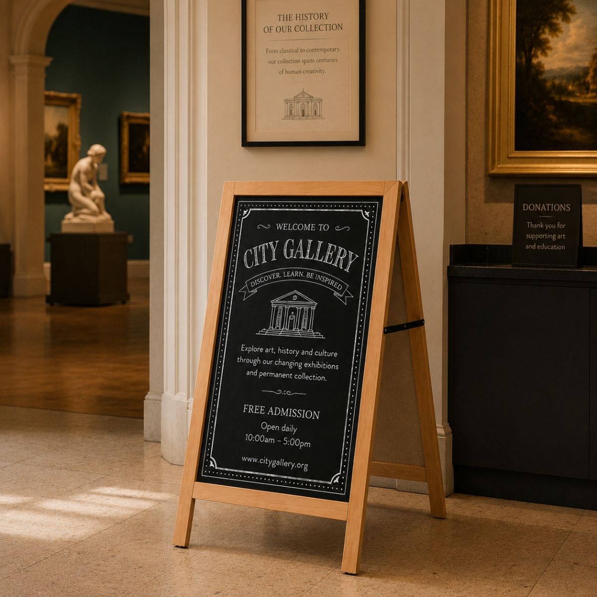 Indoor Wooden Chalk A Board