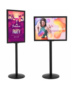 Double sided poster stand | black poster stand