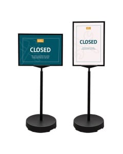 Black Pedestal Sign Holder