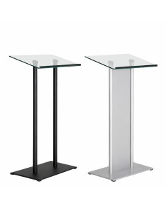 Modern Steel & Glass Podium - Black or Grey finish