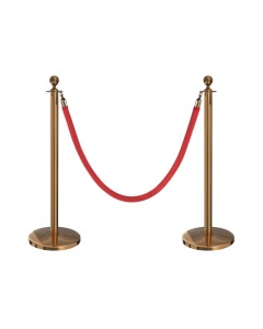 Gold Barrier Post Pair With Rope