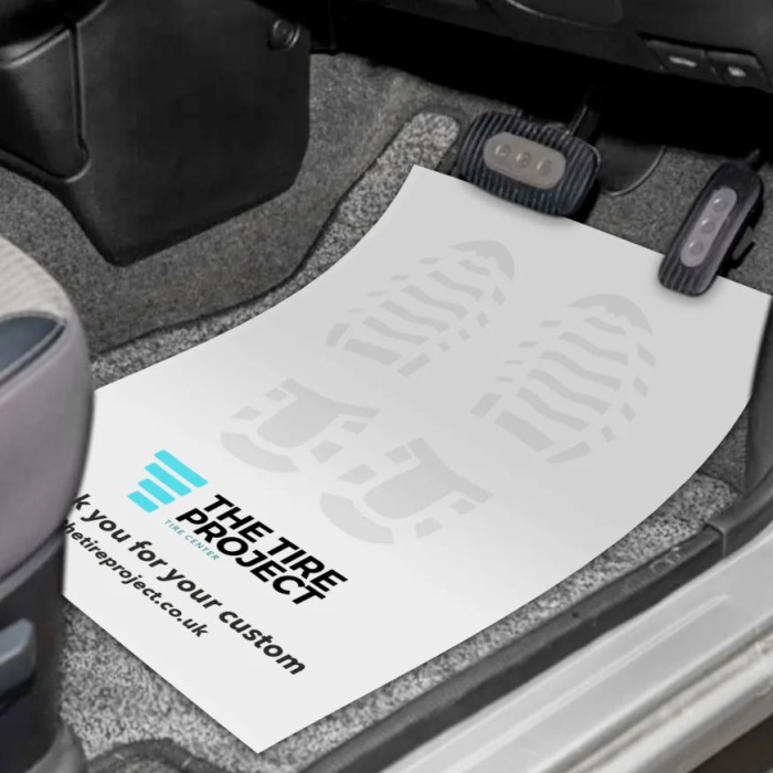 Custom Branded Paper Car Floor Mats Discount Displays