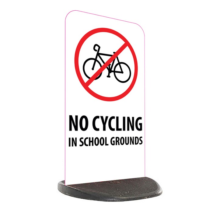 School Economy Pavement Sign - No Cycling In School Grounds