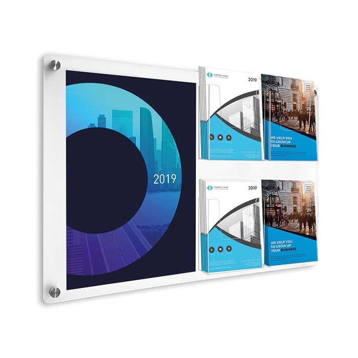 Acrylic Wall Mounted Poster and Brochure Holder