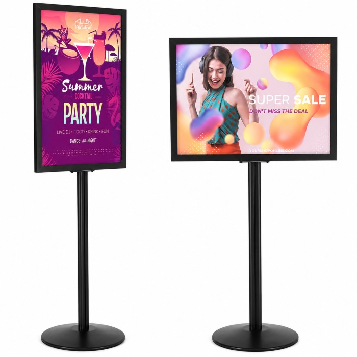 Double sided black poster stand A2/A1